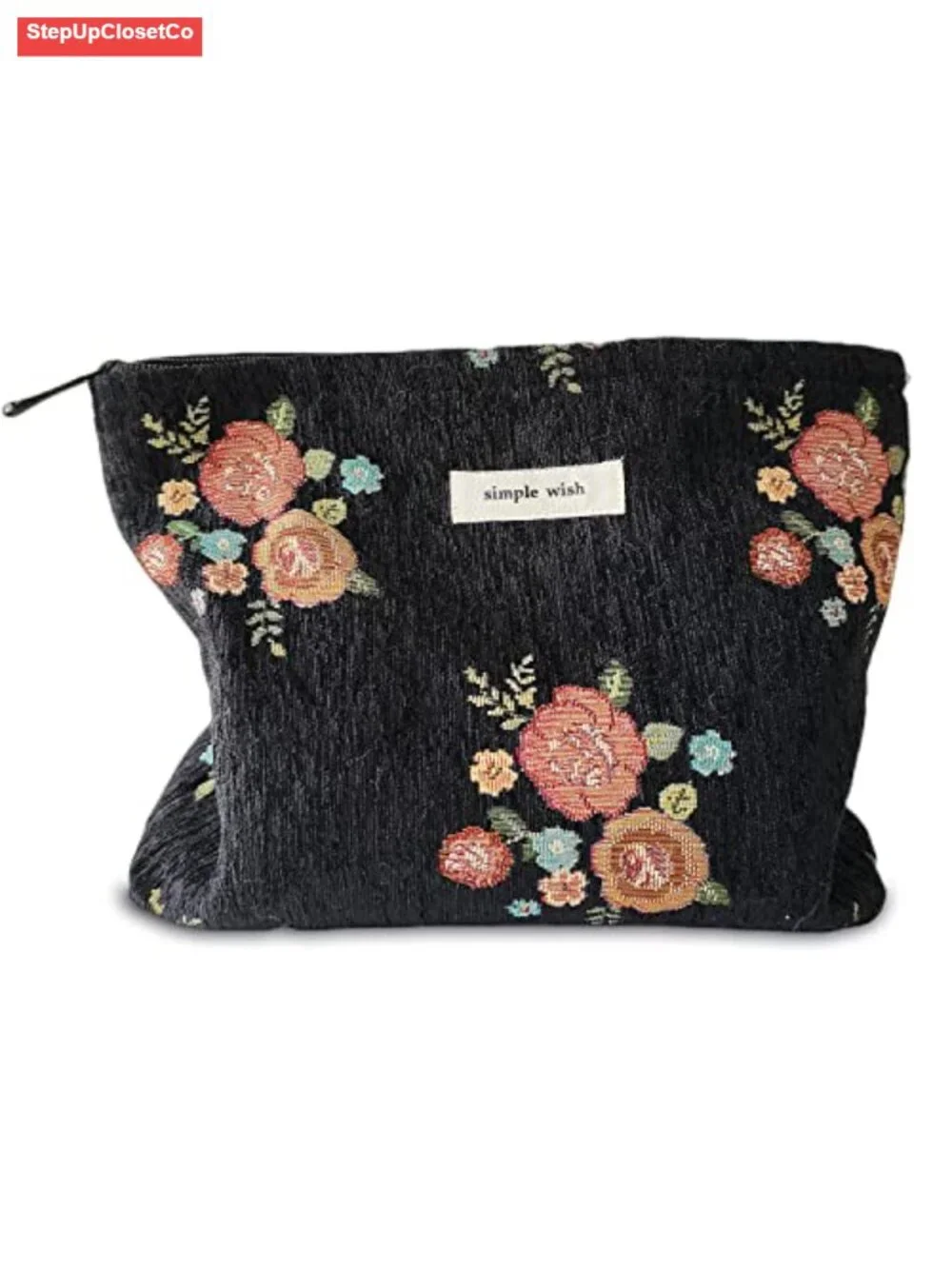 Floral Makeup Bag Travel Toiletry Pouch Large Capacity Cosmetic Case